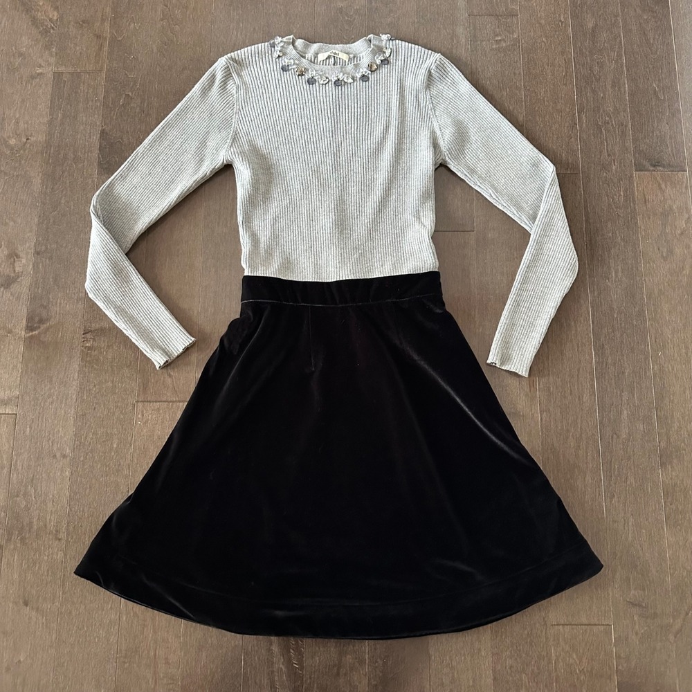 Snidel 90's Embellished Sweater Velvet‎ Dress Classy Blair Waldorf Holiday M 1